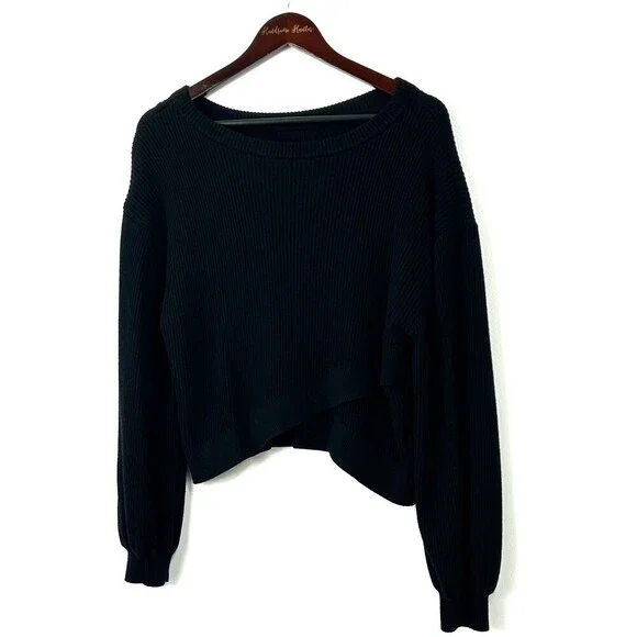 Lululemon Women Reversible Crossover Sweater Black Size 10 M/L Boxy Comfy 1401T3 - Picture 5 of 12